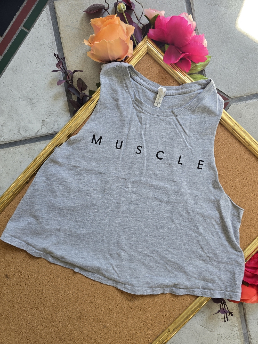 💪 2/$15 LFT Clothing Co. Gray Muscle Cropped Tank Top